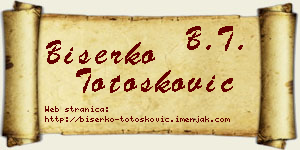 Biserko Totošković vizit kartica